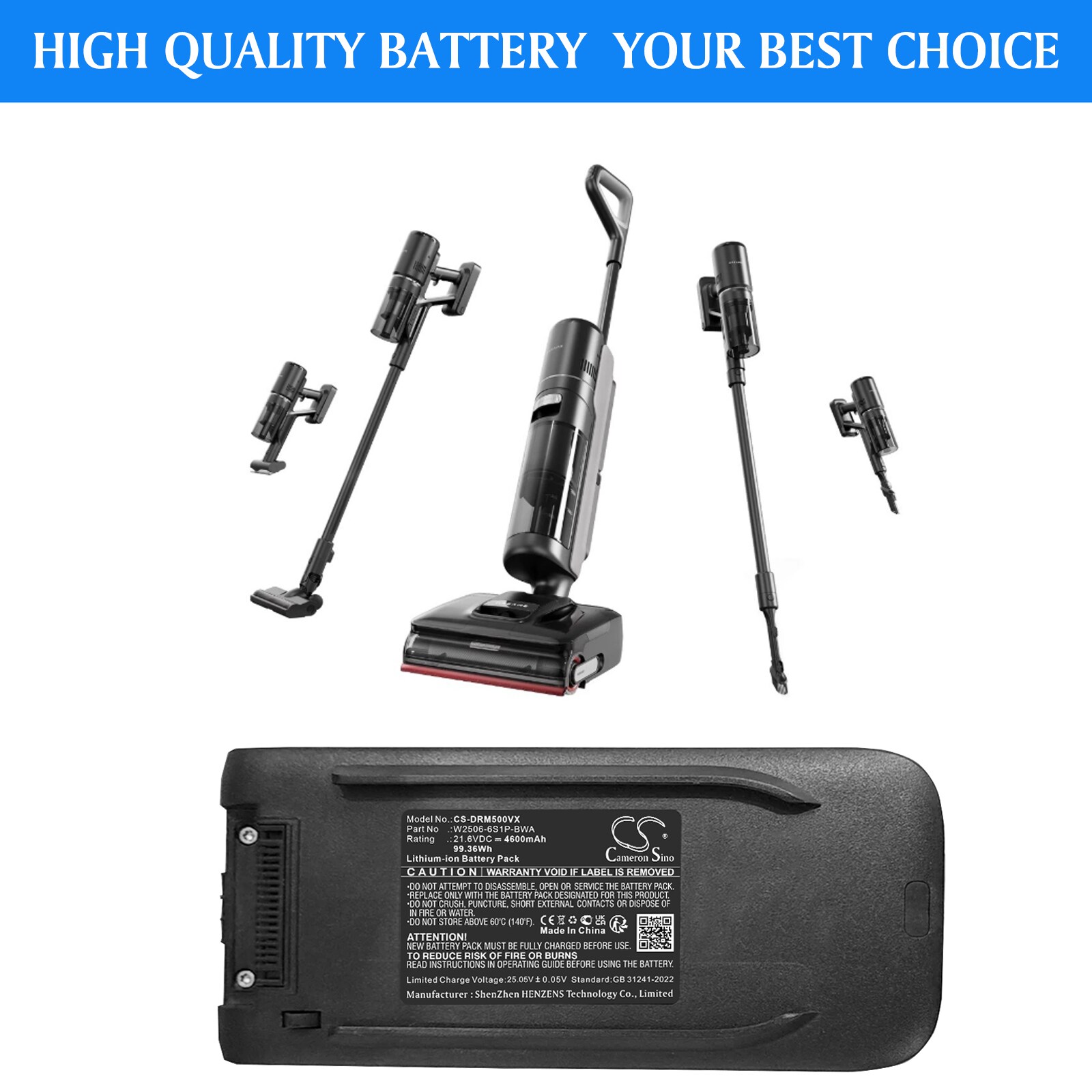 Akku Tyhjiö for Dreame T50 Mix -laitteeseen