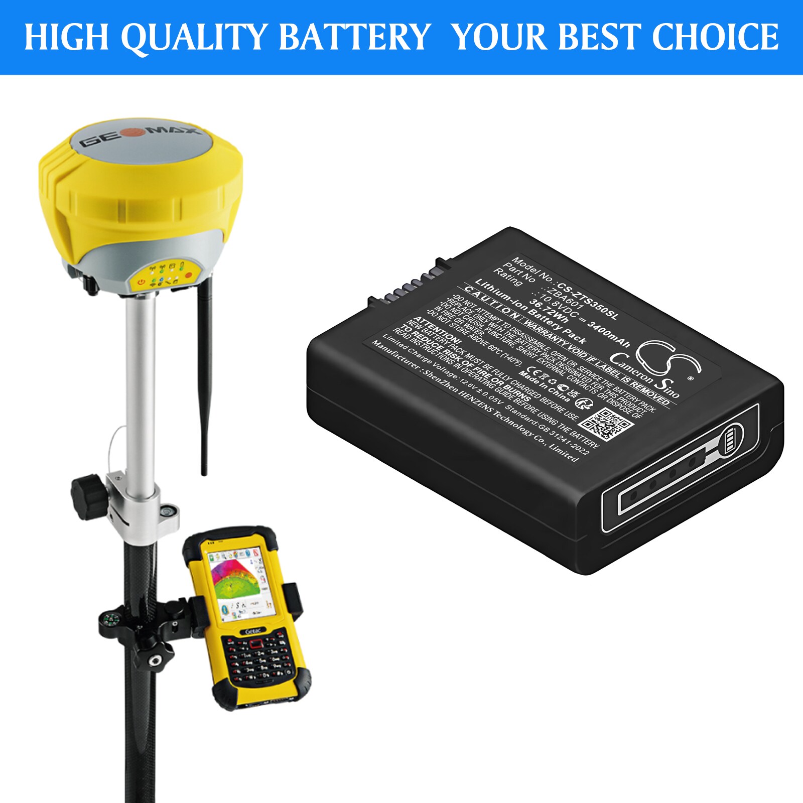 Akku tutkimus, testi, Laitteet for Geomax Zenith 35 GPS GNSS, Zenith35