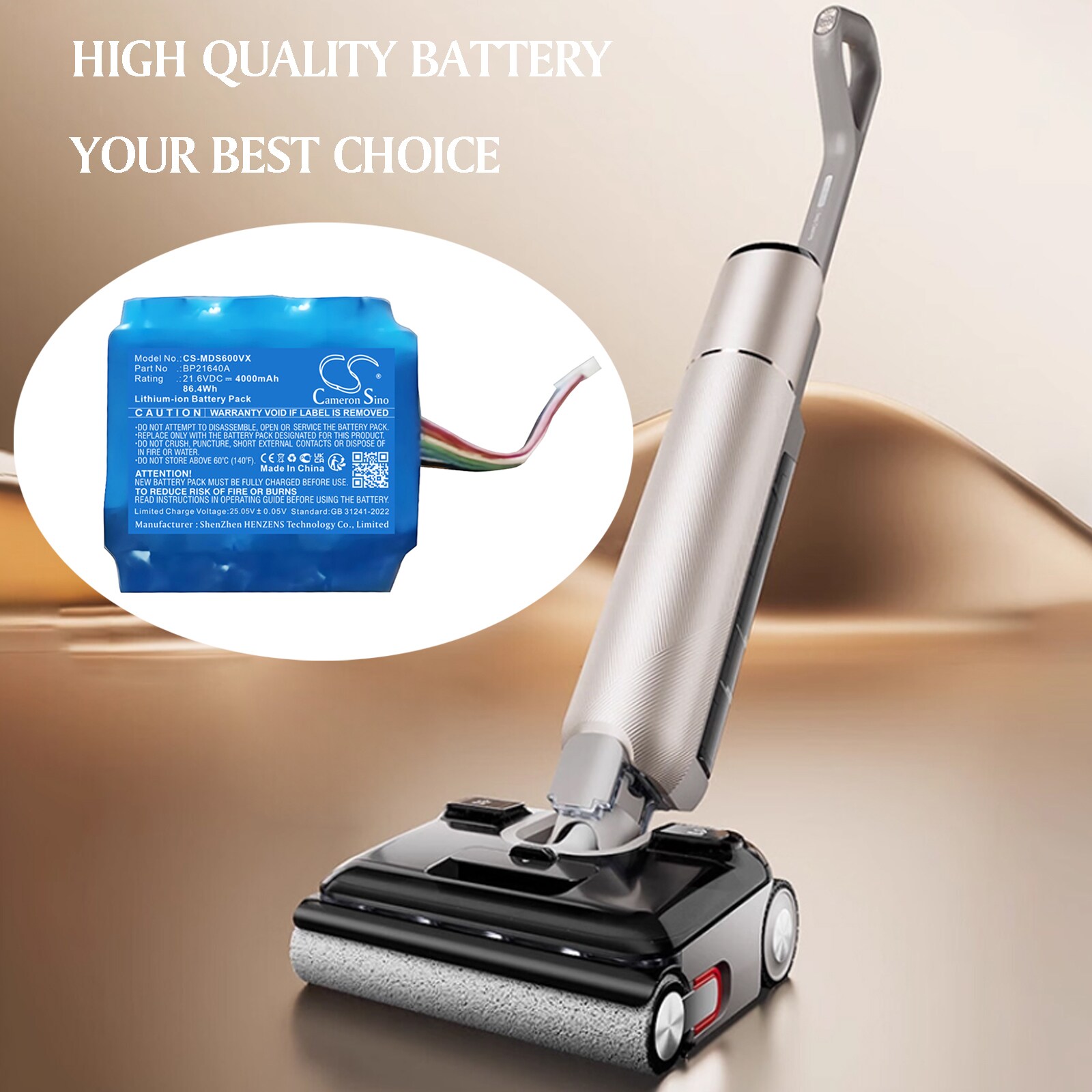 Akku Tyhjiö Midea S60, S60 Hono, S60 Pro jne. varten.