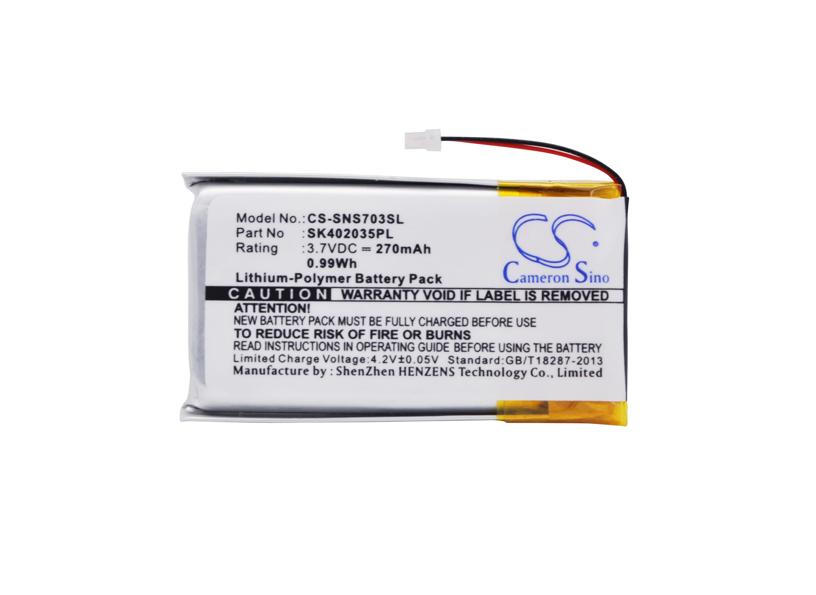 Akku Sony NW-S603F-, NW-S703F- ja NW-S705F-mediasoittimille