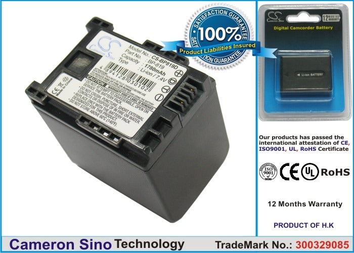 Akku Canon Vixia HF10-, Vixia HF11-, Vixia HF100- ja muihin kameroihin.