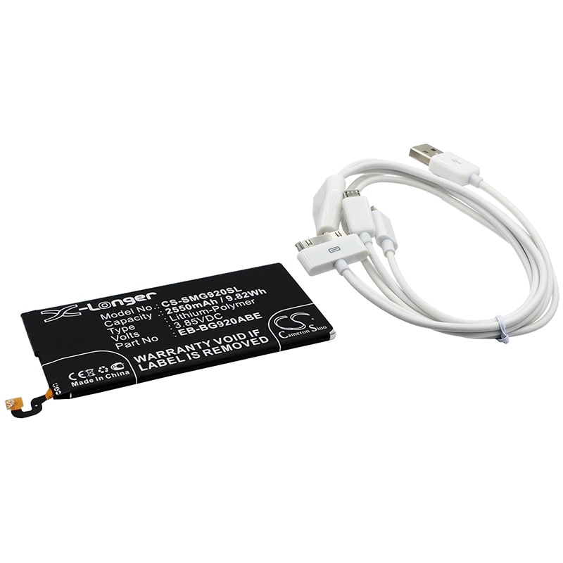 Akku Meikkipeili-laitteeseen, sopii Samsung Galaxy S6:lle, SM-G920F:lle, SM-G920:lle jne.