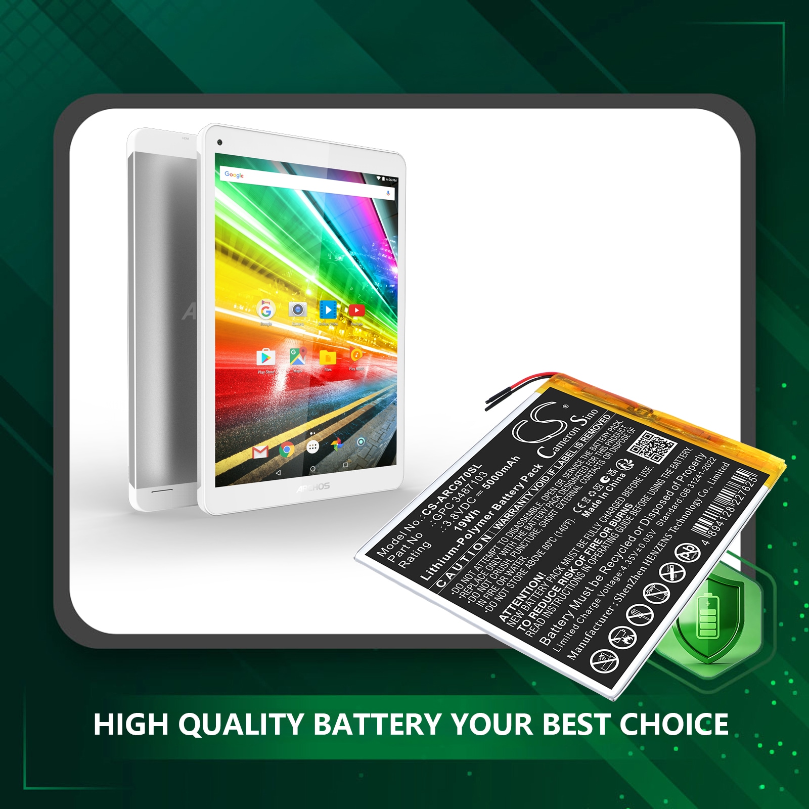 Archos AC97CPL- ja 97C Platinum -tablettien akku