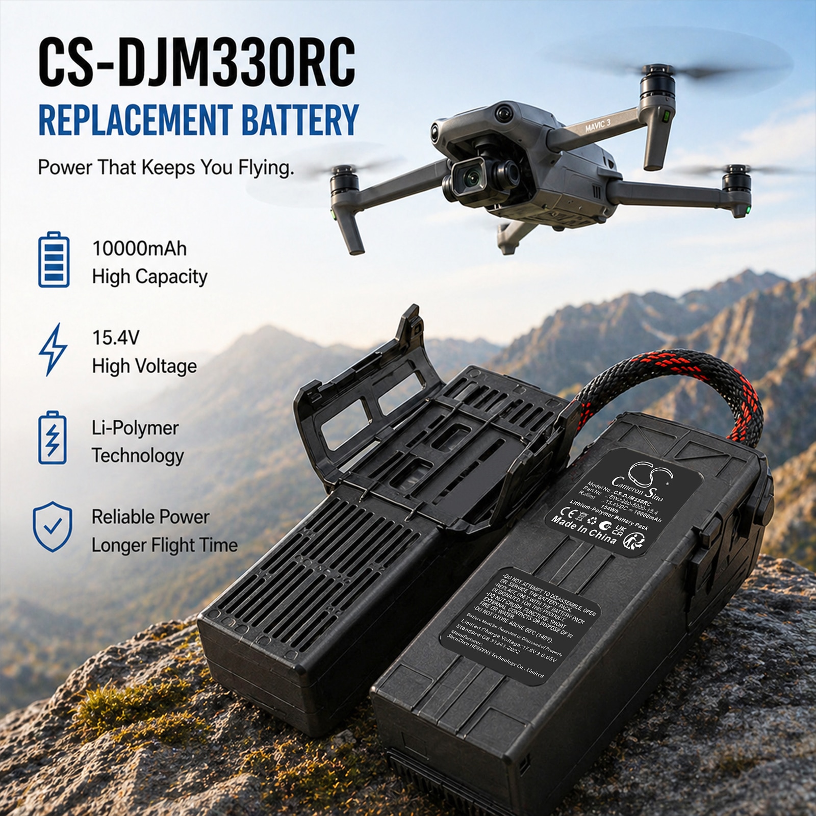Droonit-akku DJI Mavic 3-, DJI Mavic 3 Cine-, DJI Mavic 3 Classic- ja muihin malleihin.