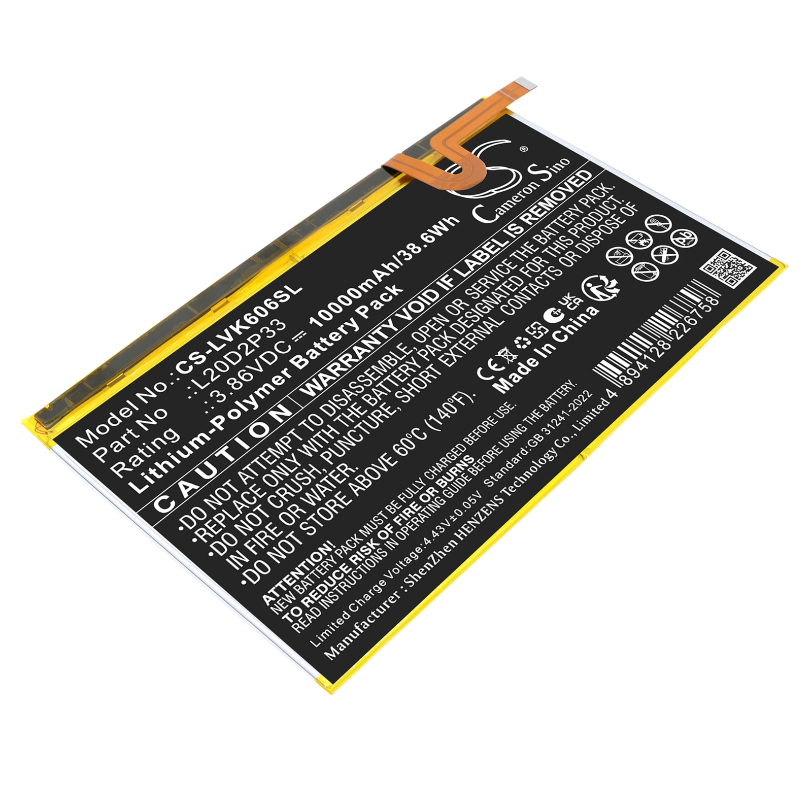 Lenovo Yoga Pad Pro -tabletin akku, YT-K606FW