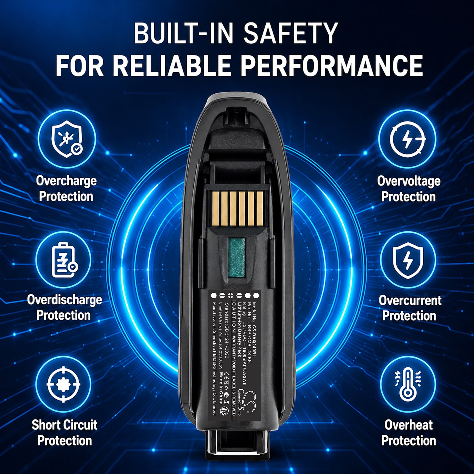 Akku Datalogic QBT2131-, QBT2400-, QBT2430- ja muiden viivakoodilukijoiden käyttöön.