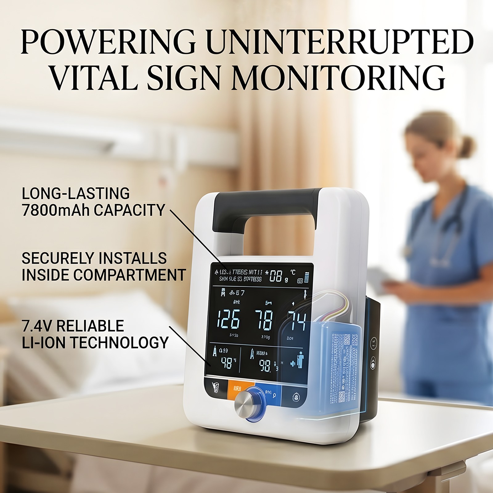 Akku SunTech CT40 -monitoriin (Lääketiede)