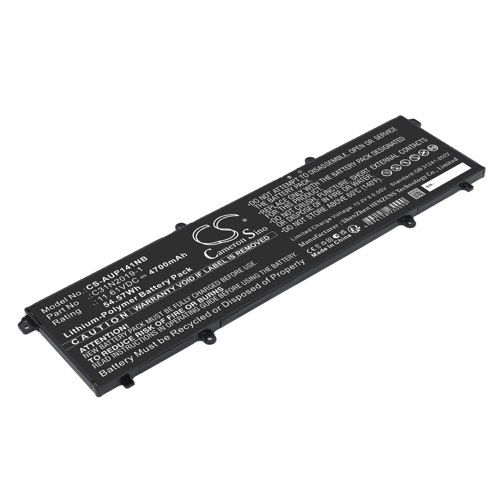 Kannettavan tietokoneen akku, sopii Asus K3400P-, K3400PA-, K3400PH- ja muihin malleihin.