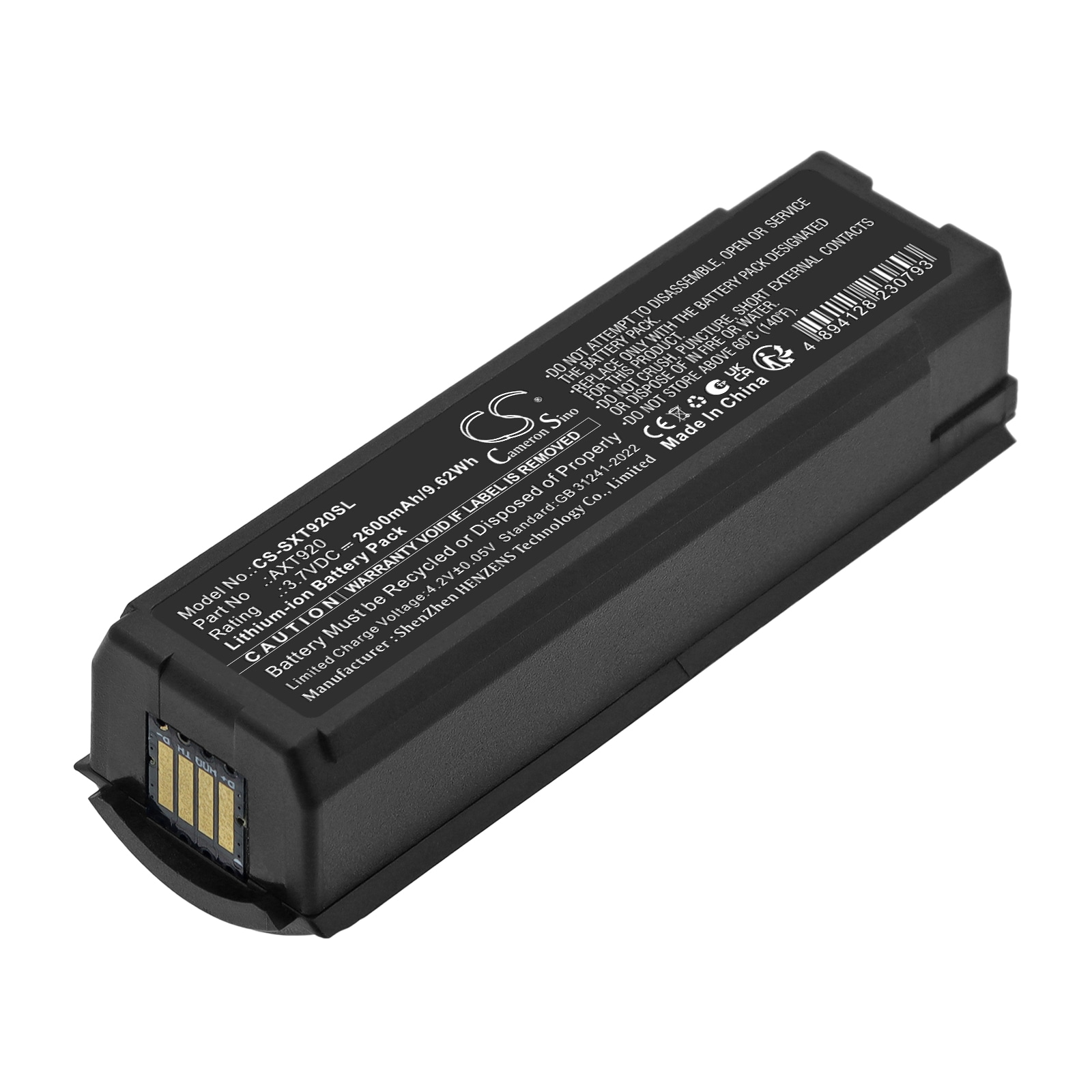Shure Axient AXT400 -vastaanottimen mikrofonin akku
