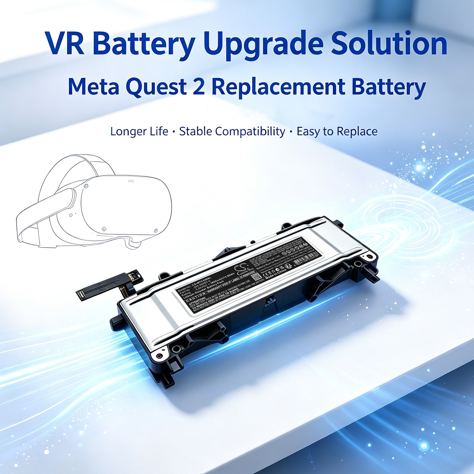 Meta Quest 2:n VR-akku