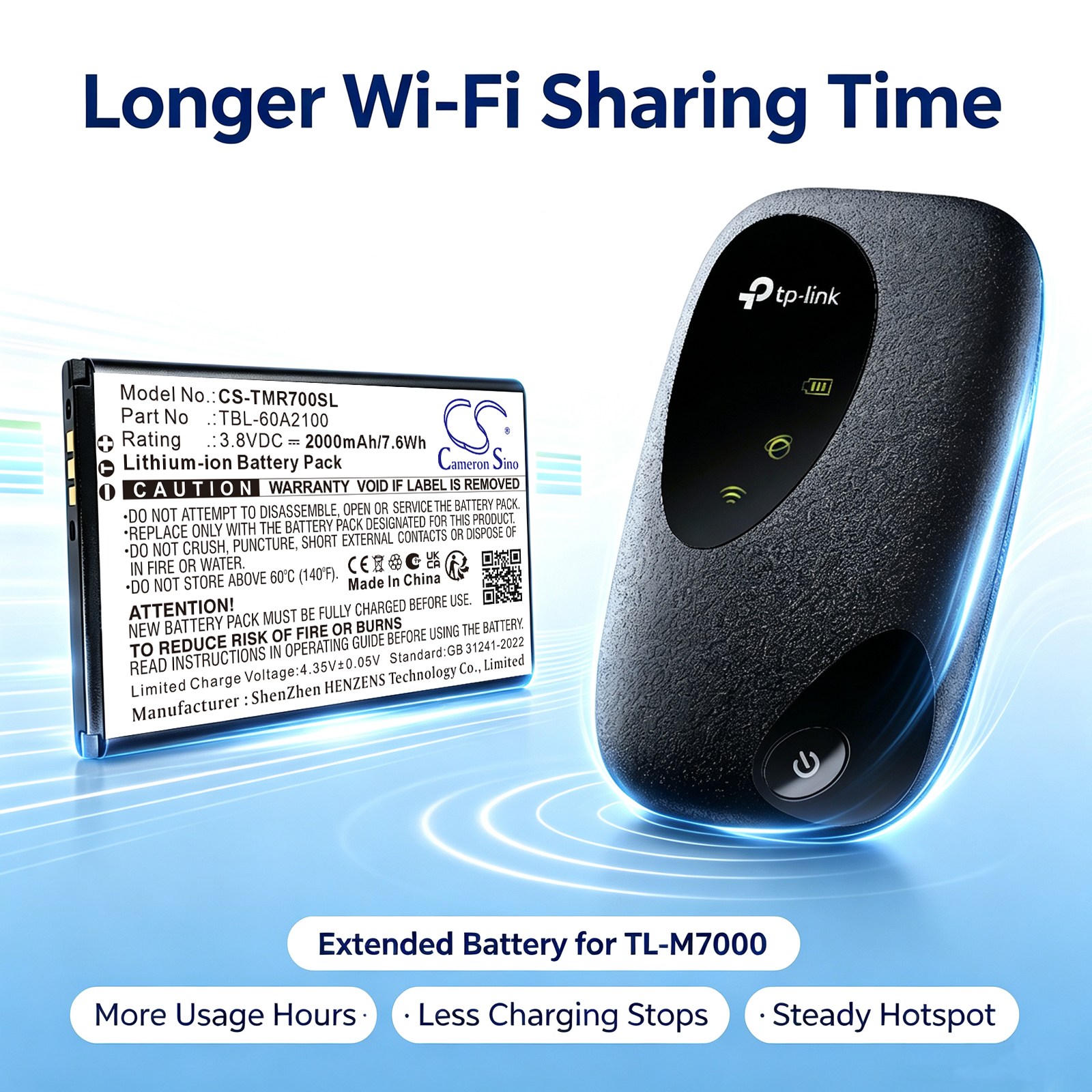 Akku TP-LINK TL-M7000- ja TL-M7200-hotspot-laitteille