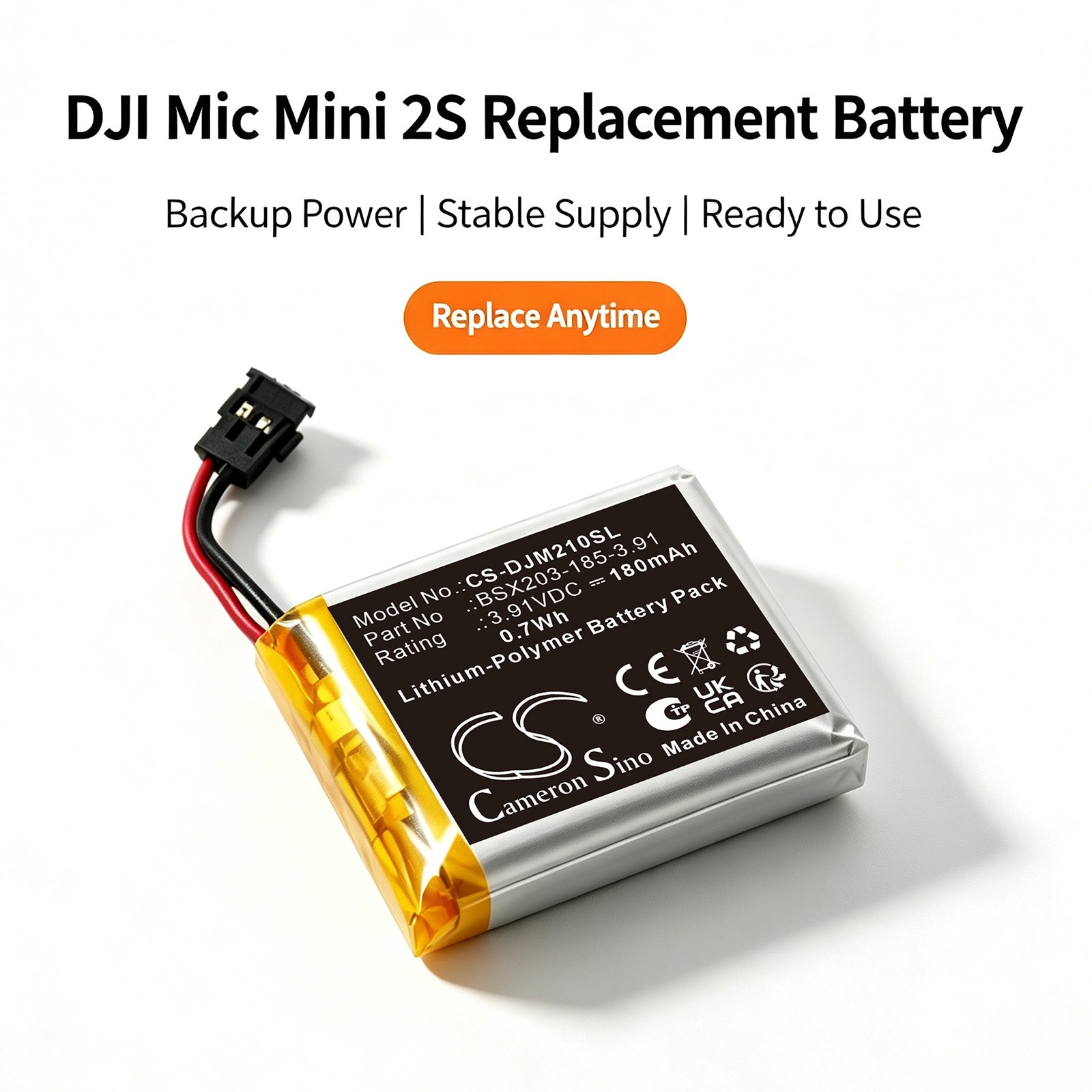 DJI Mic Mini 2S -mikrofonin akku