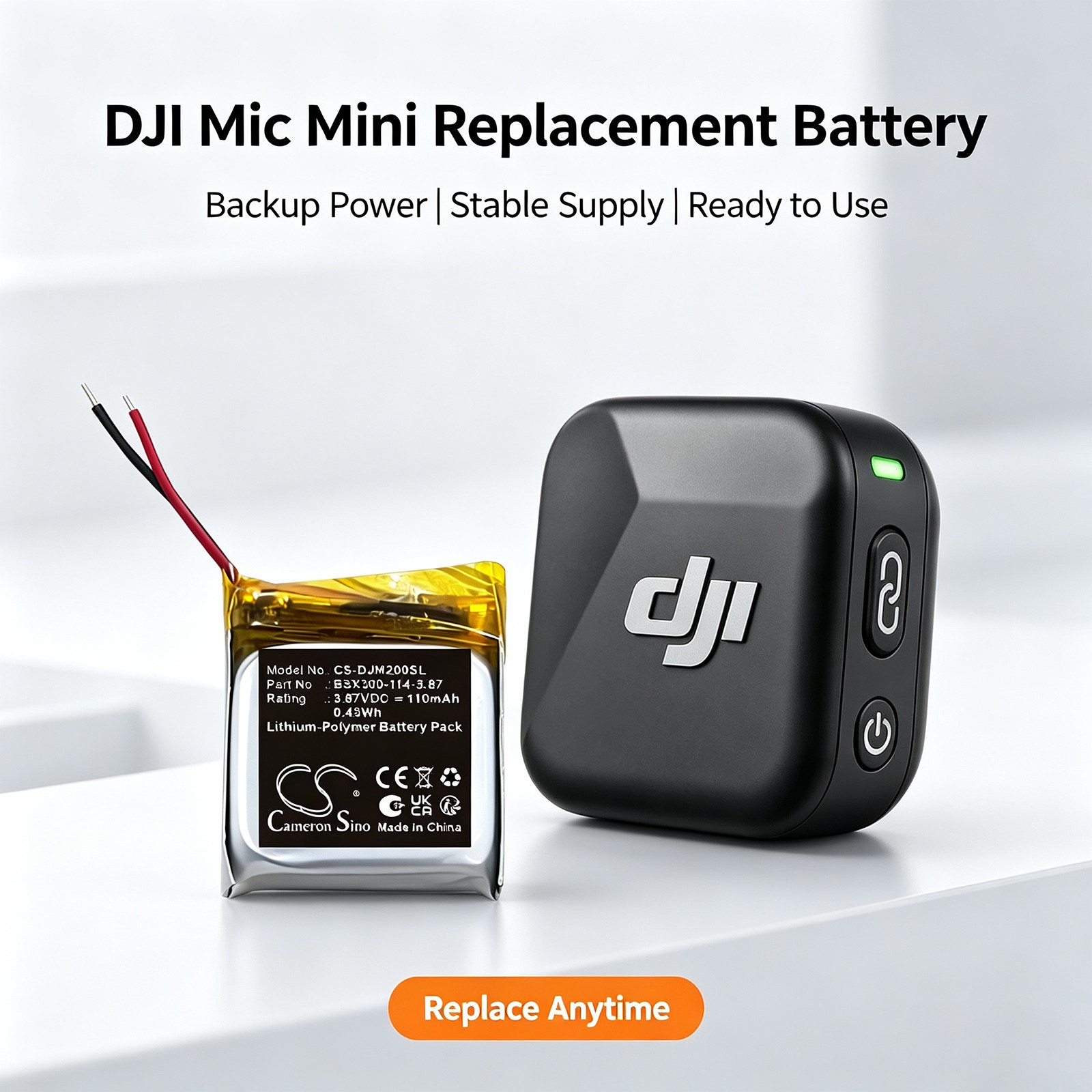 DJI Mic Mini -mikrofonin akku