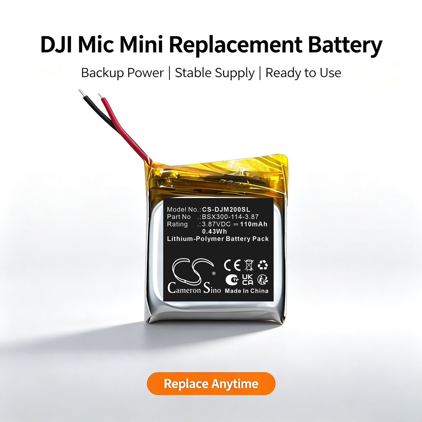 DJI Mic Mini -mikrofonin akku