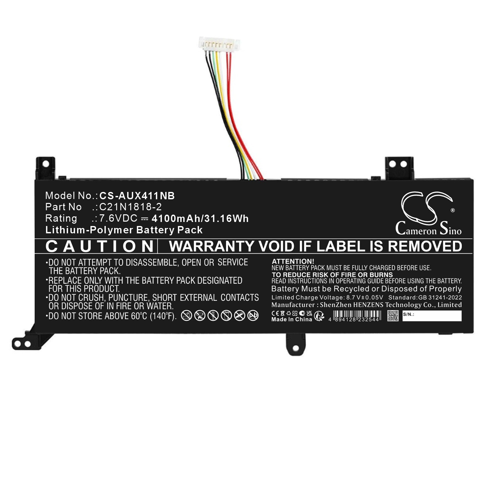 Kannettavan tietokoneen akku, sopii muun muassa Asus F412-, X412- ja A412D-malleihin.