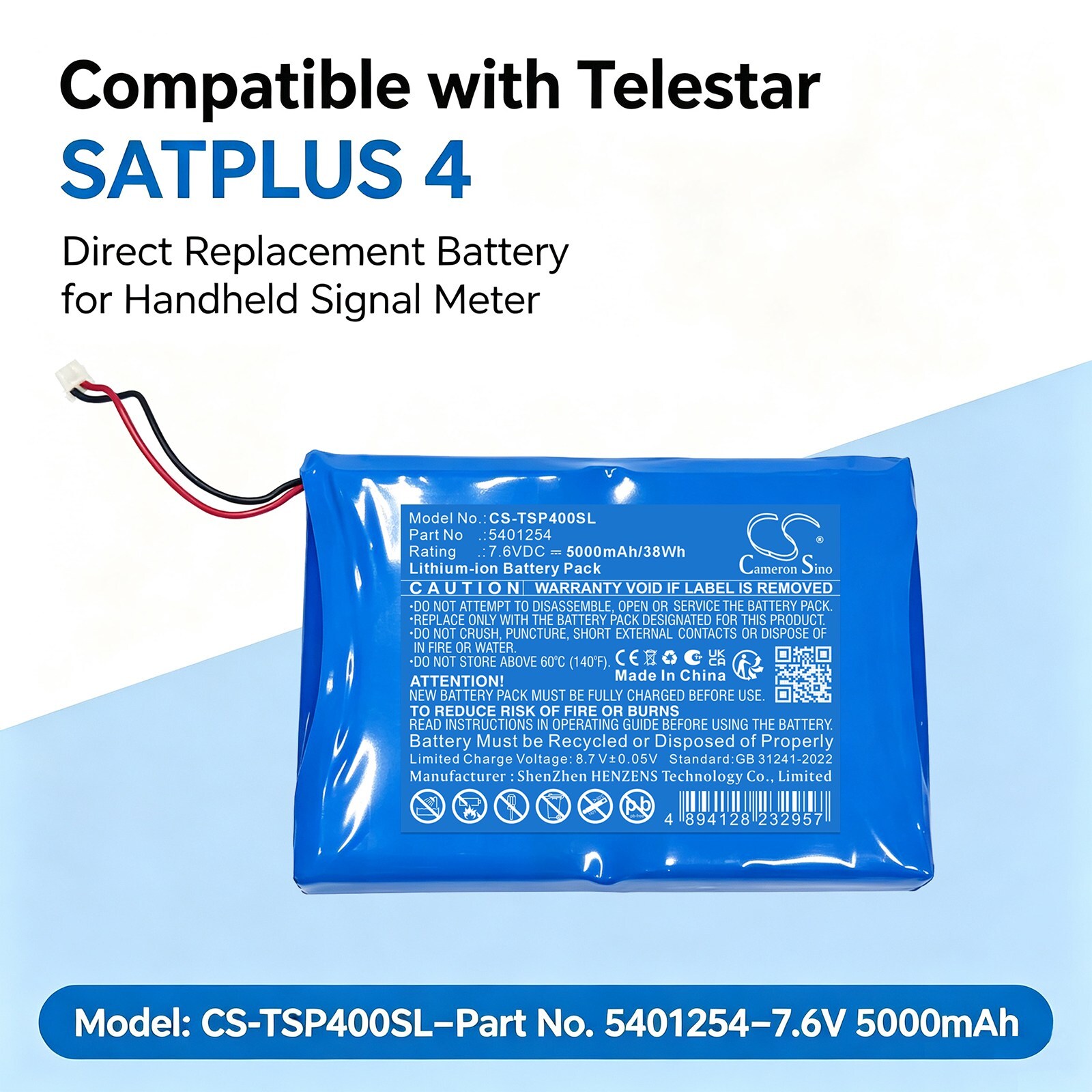 Akku kartoitukseen, testaukseen, Telestar 5401254 -laitteet, Satplus 4