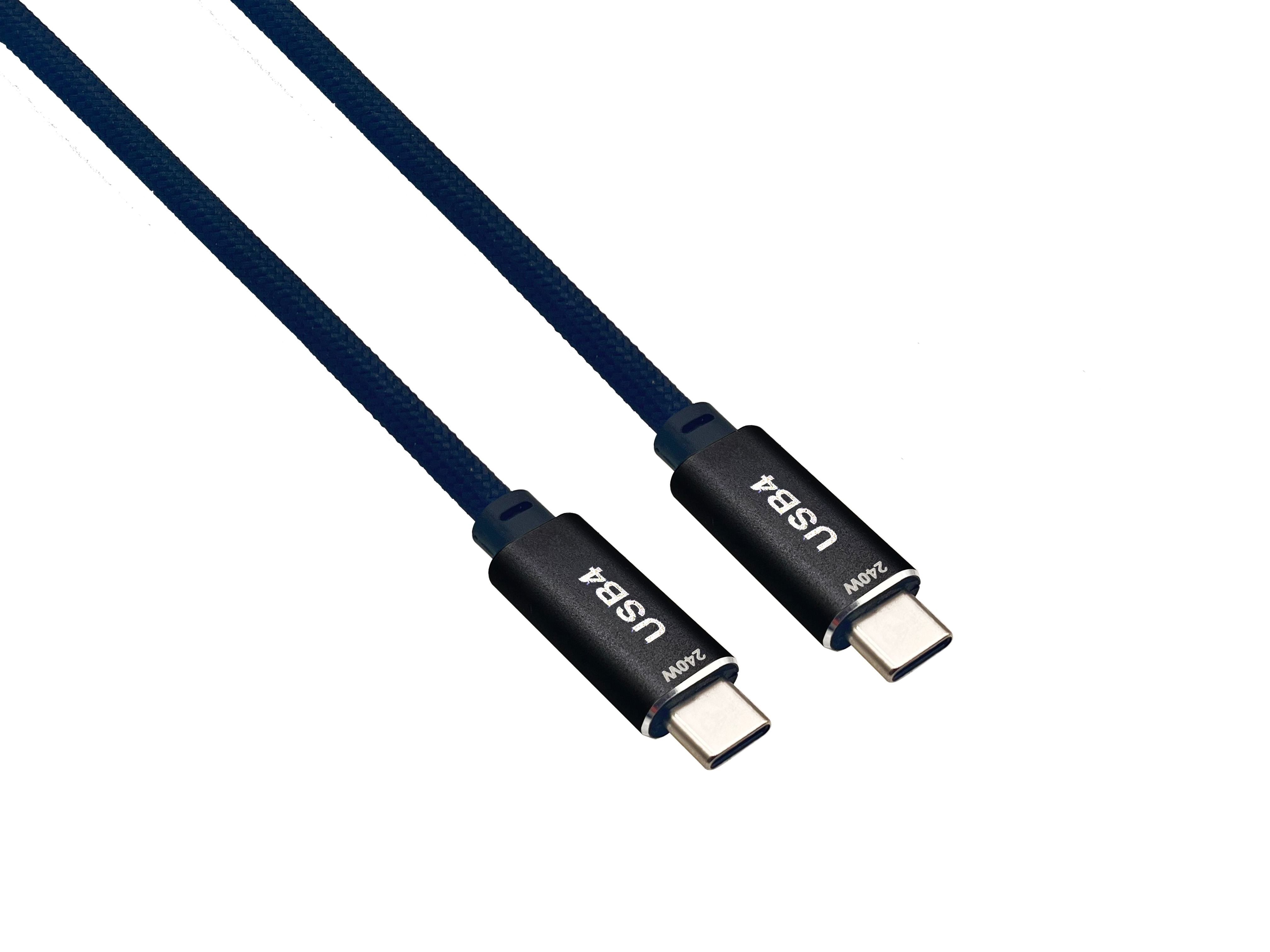 40 Gbps 240W, helos liitäntäkaapeli, USB 4, Type-C PREMIUM pistoke, 2.0m, musta