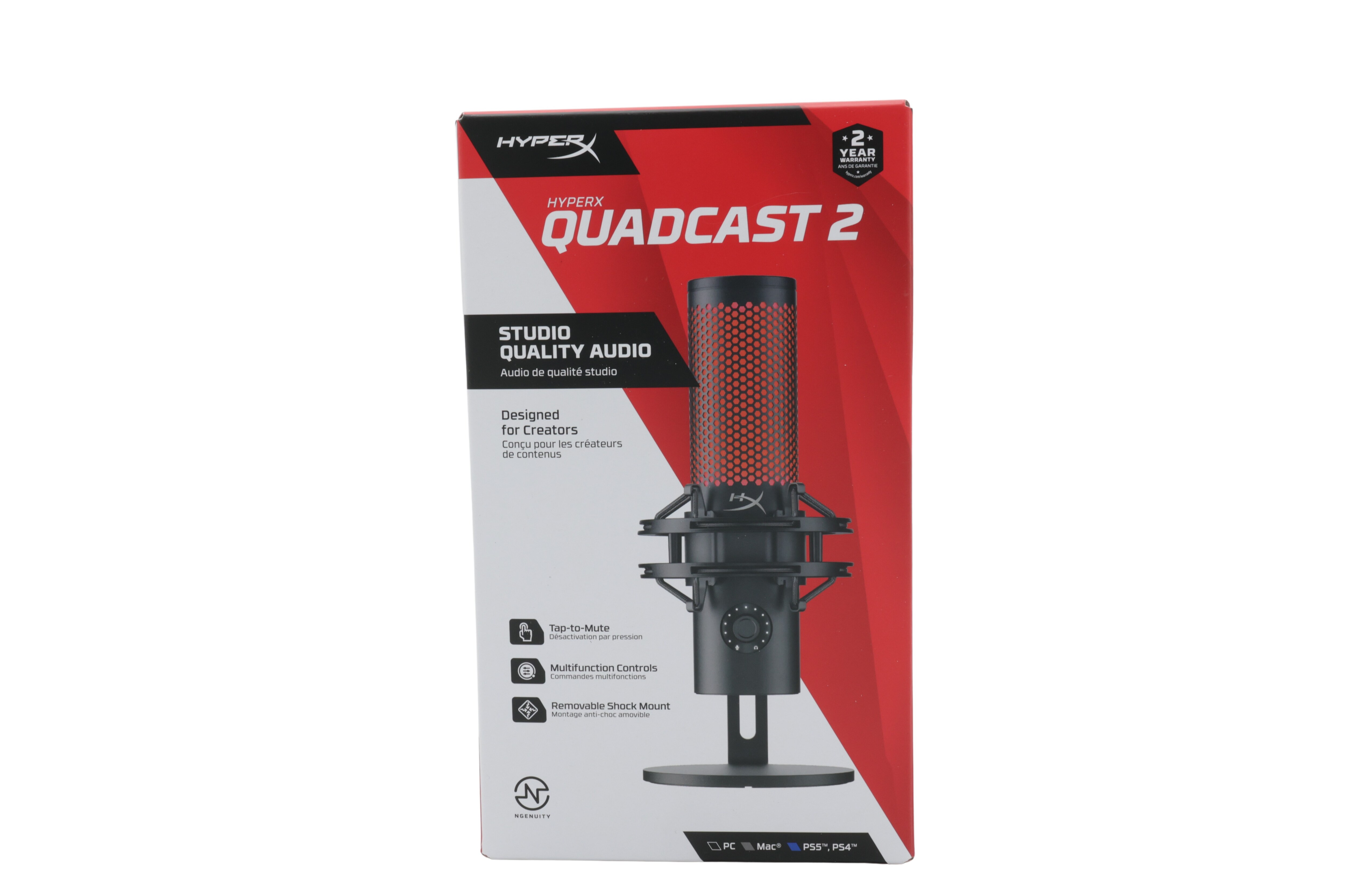 HyperX QuadCast 2 USB-mikrofonia, musta