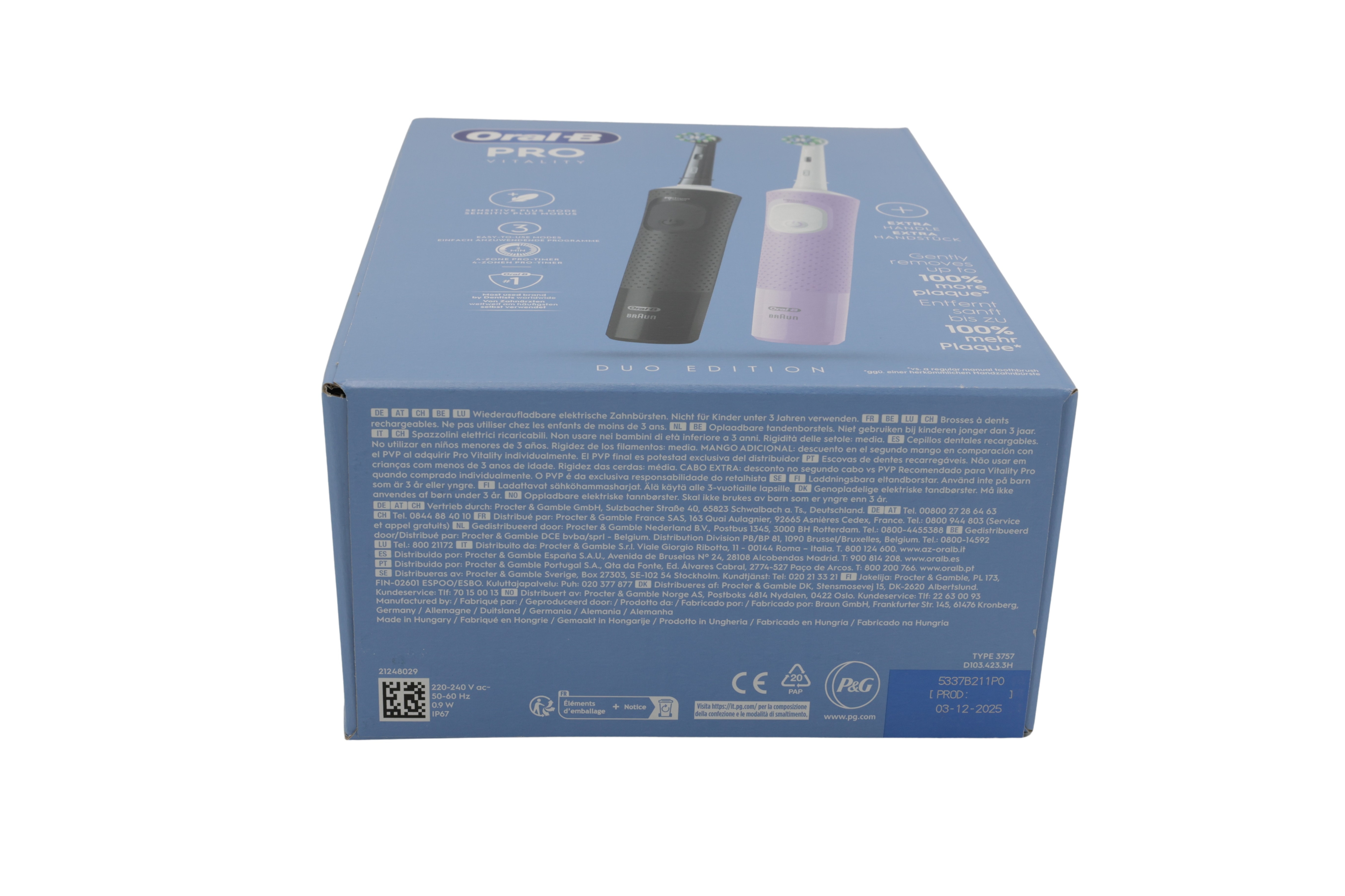 Braun Oral-B Vitality Pro D103 Duo Musta/Lilac Violet sähköhammasharja