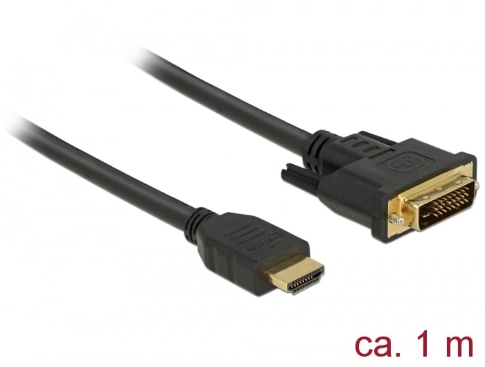 Delock-kaapeli DVI 241 uros > HDMI-A uros 1, 0 m
