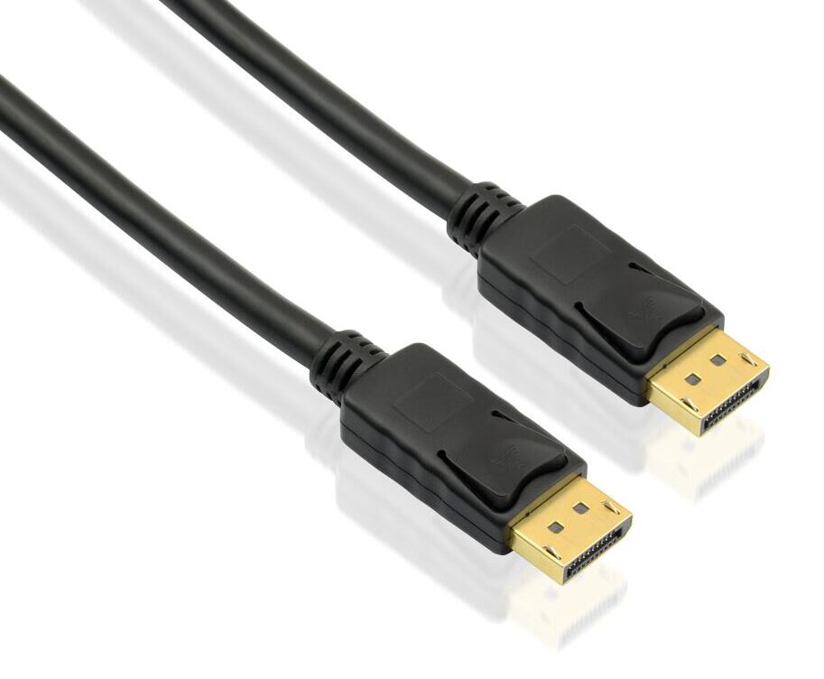 helos liitäntäkaapeli, DisplayPort uros/uros, 4K 1.0m, musta