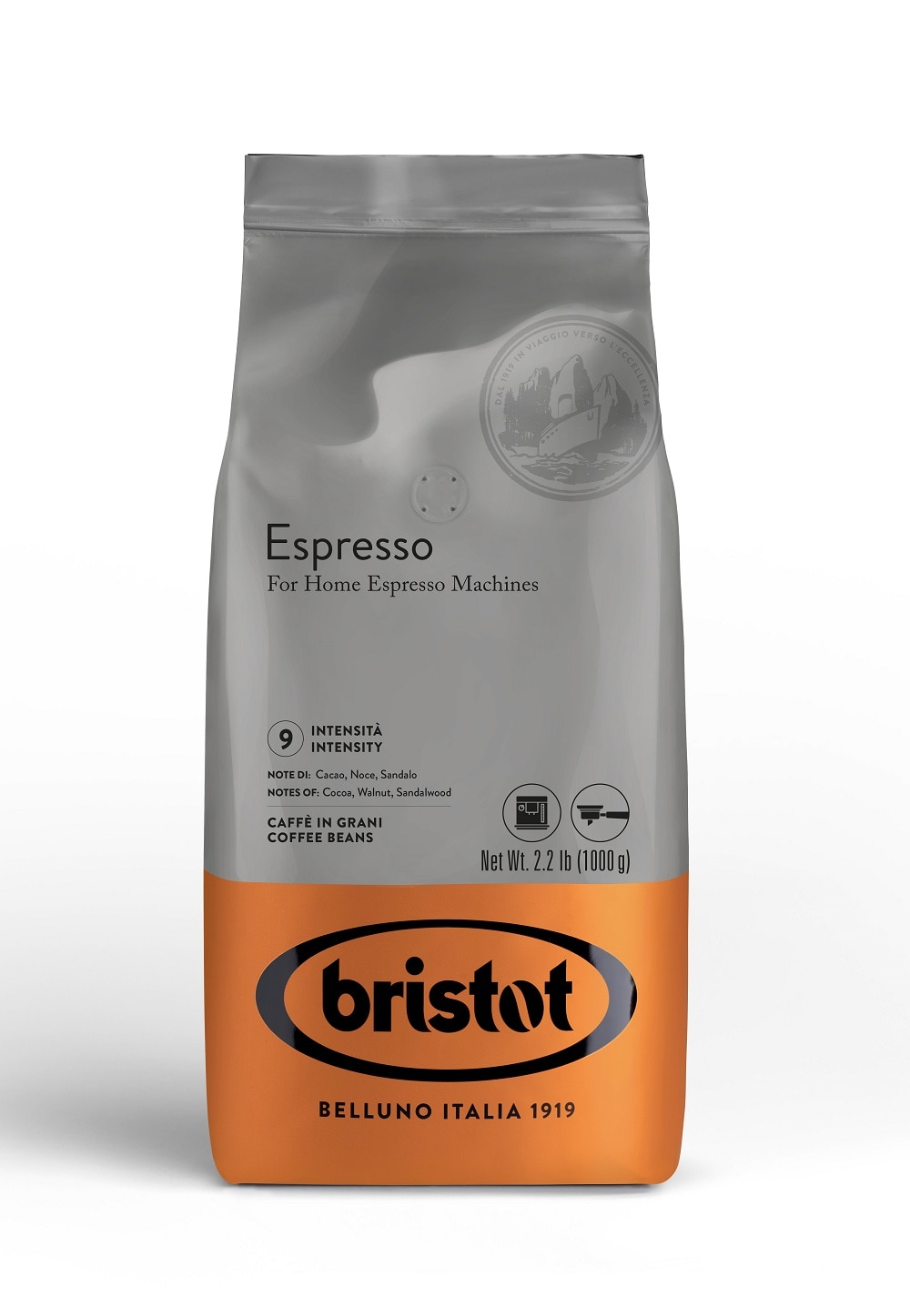 Bristot Espresso 1kg kahvi kokonaisia papuja
