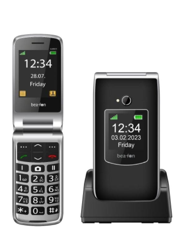 Silver Line, Beafon SL605 LTE, isonäppäiminen flip-matkapuhelin, musta