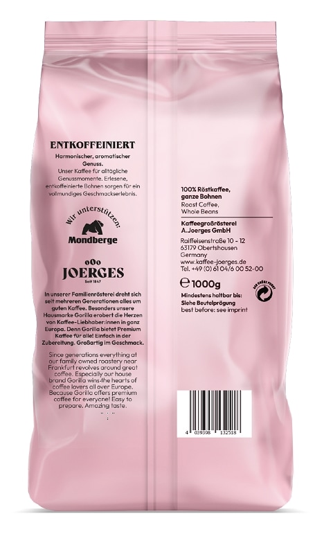 Gorilla Espresso kofeiiniton 1kg papuja