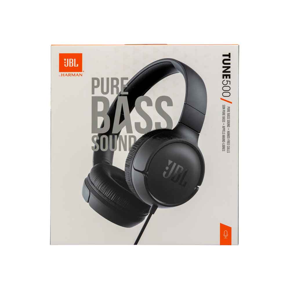 JBL JBLT500BLK Tune500 - pitkalliset kuulokkeet - kevyet ja kokoontaitettavat kuulokkeet