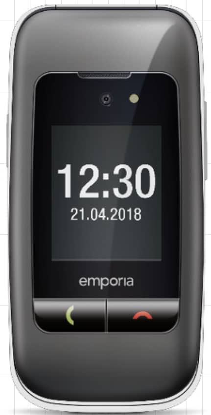 harmaa/hopea, isonäppäiminen läppäkännykkä, spacegrey/silver, 2G, (V3), Emporia emporiaONE (V200)