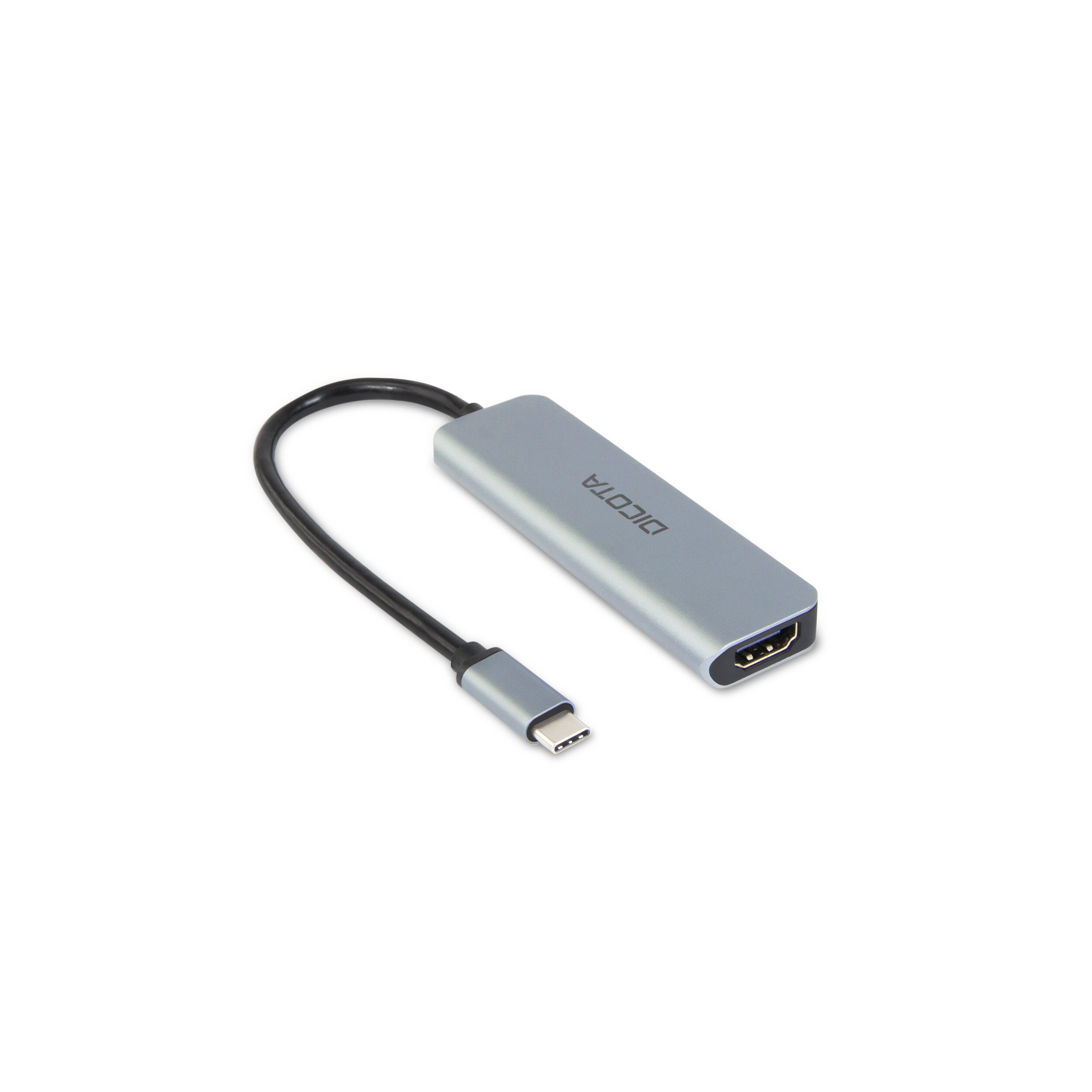 Dicota USB-C 5-in-1 -videokeskitin 4K PD 100 W, hopea