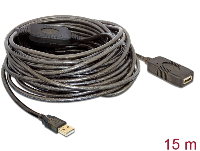 Delock-kaapeli USB 2.0 -jatkojohto, aktiivinen 15 m