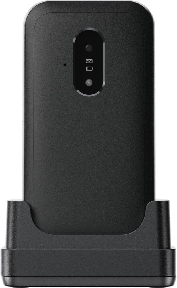 musta ja valkoinen, Doro Leva E22, 4G, isonäppäiminen flip-matkapuhelin