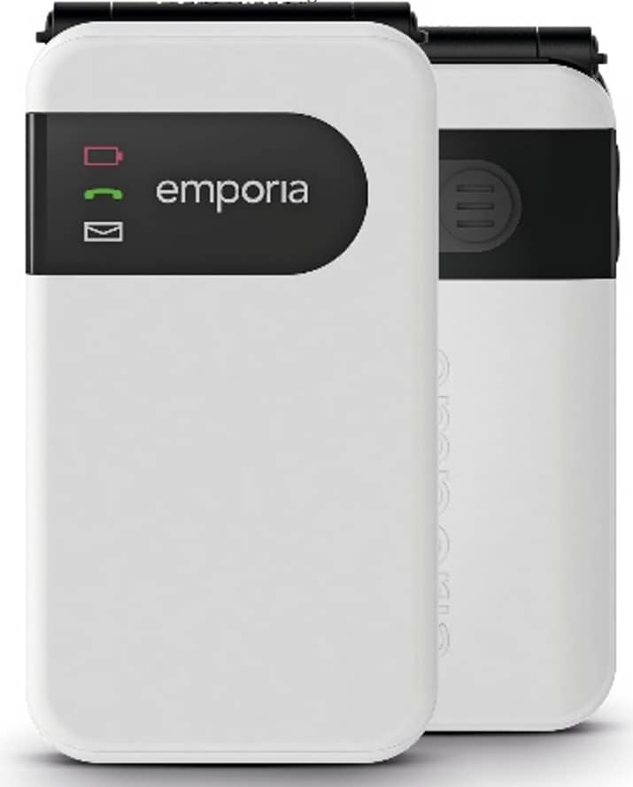 Emporia emporia emporia emporiaSIMPLICITYglam (V227), 2G (V3), suurnäppäimellinen flip-matkapuhelin, valkoinen