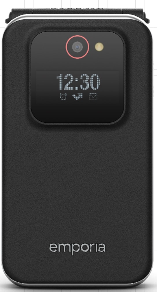 Emporia emporiaJOY (V228), 2G, (V3), isonäppäiminen flip-matkapuhelin, musta