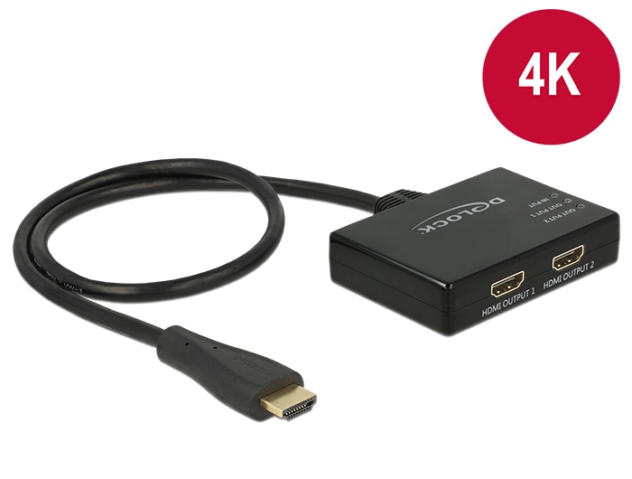 Delock HDMI jakaja 1 x HDMI in > 2 x HDMI out 4K