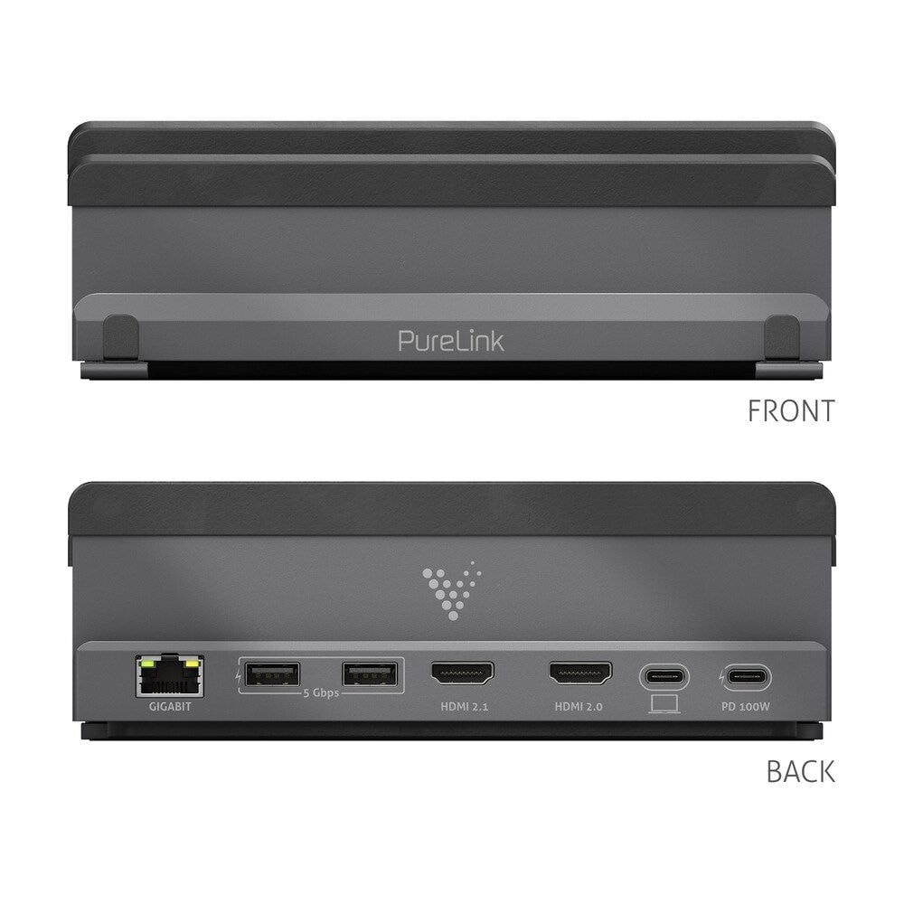 PureLink Vuelogic - 7-in-1 USB-C telakointijalusta - DS100 kannettaville tietokoneille ja taulutietokoneille