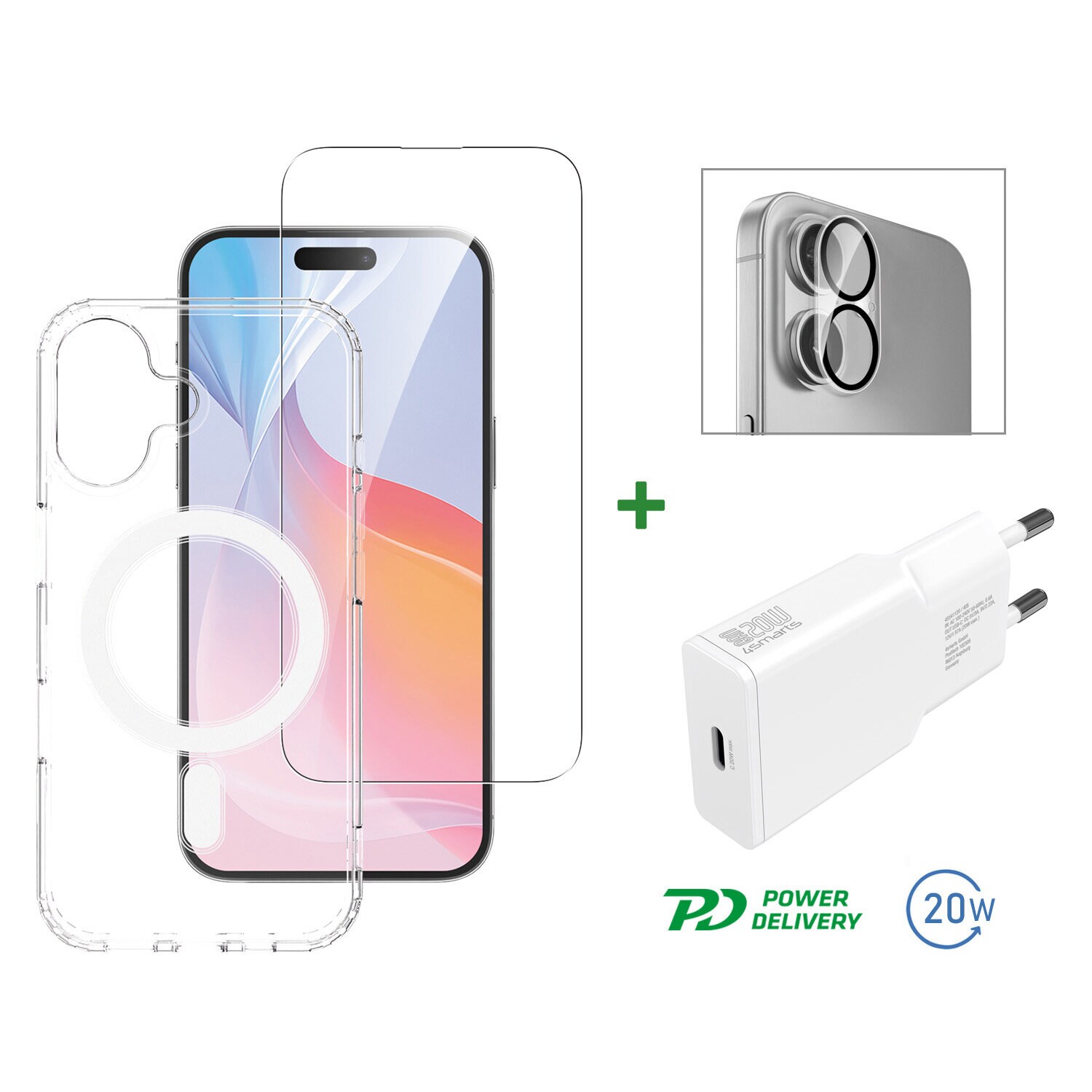 4smarts 3in1 Premium Starter Set hintaan Apple iPhone 16 MagSafe-yhteensopivaa