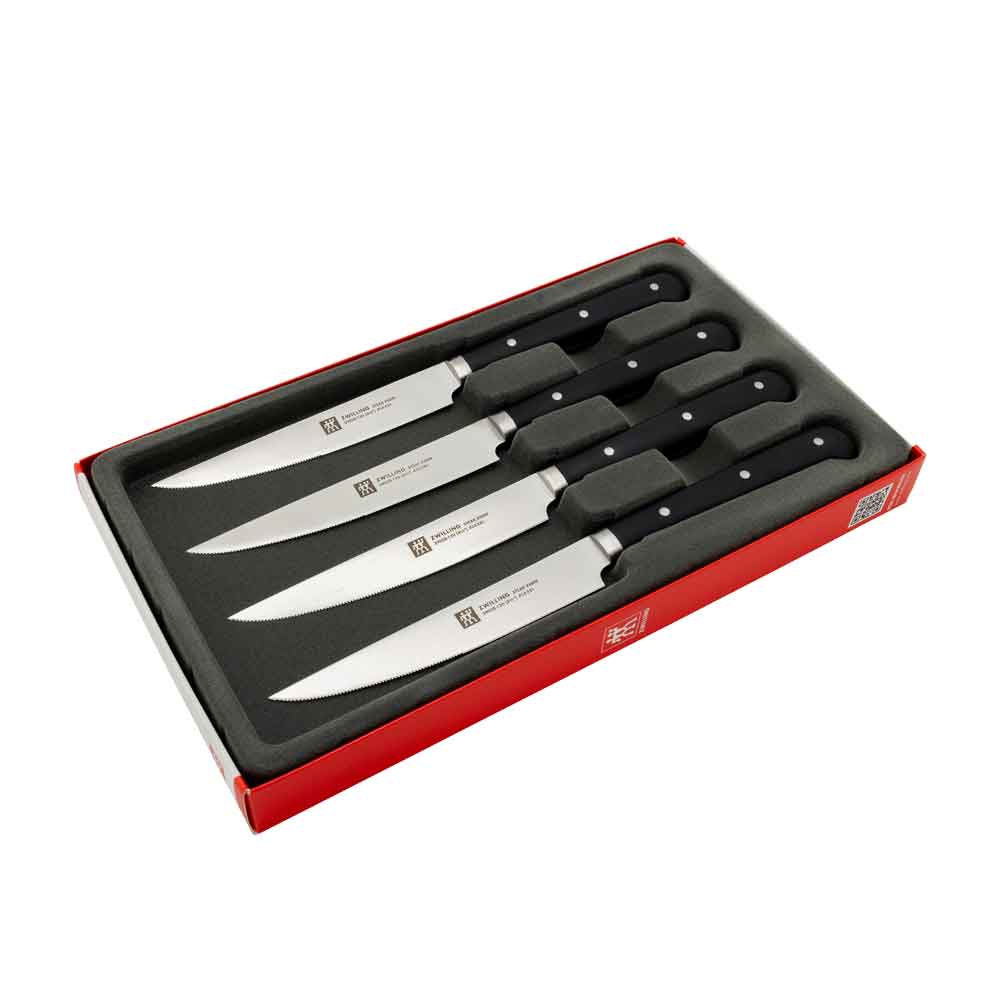 Zwilling 39029002-0 Pihvipihvisarja, 4 kpl, ruostumatonta terästä, musta/hopea