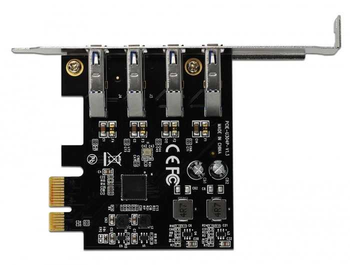 Delock USB 3.0 PCI Express -kortti, jossa 4 x ulkoinen Type-A-liitäntä