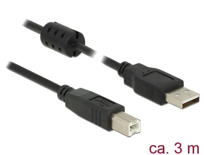 Delock-kaapeli USB 2.0 A uros > USB 2.0 B uros 3,0 m