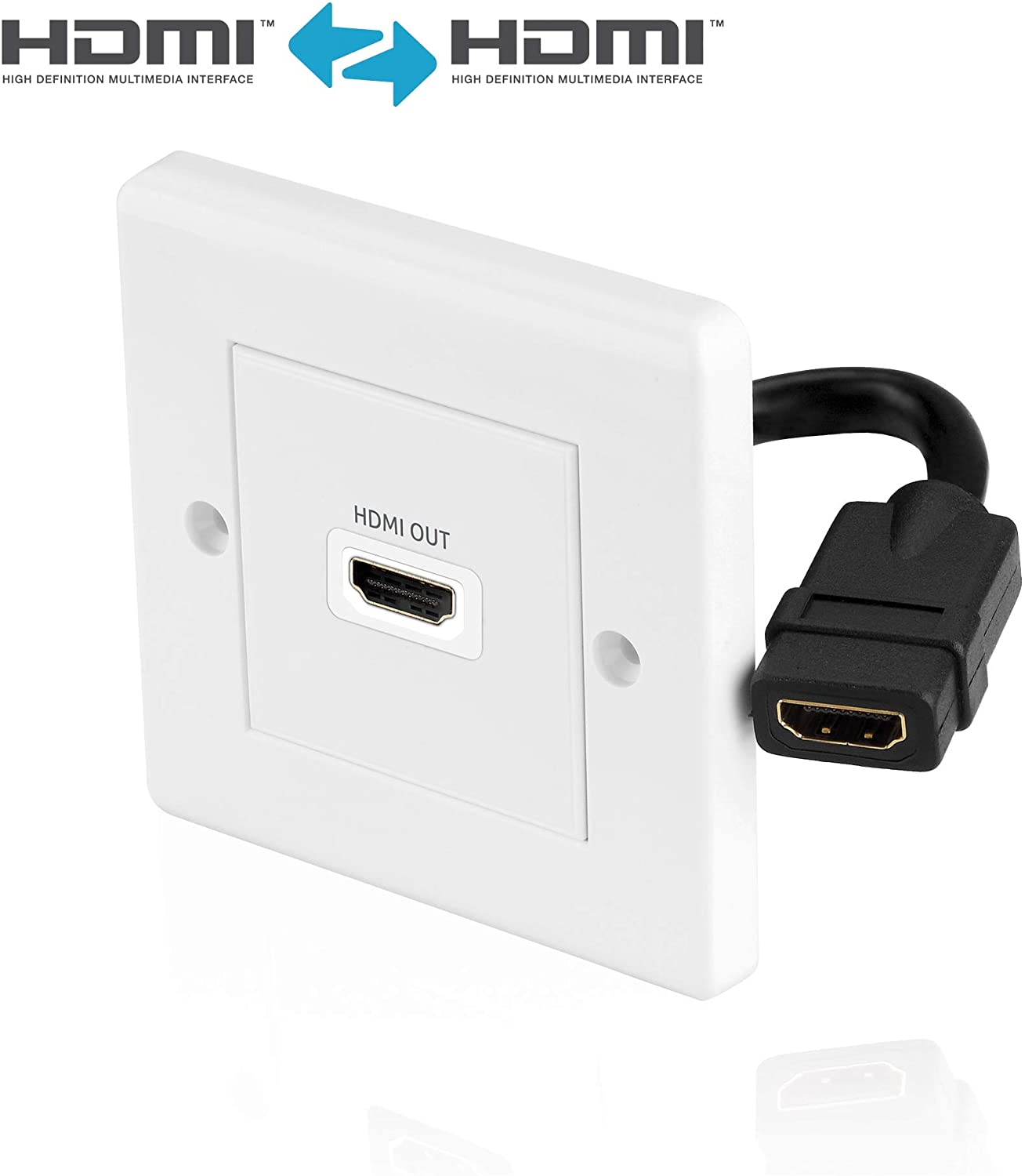 PureLink liitäntärasia, HDMI A-pistorasia/pistorasia, yksittäinen, 0,1 m