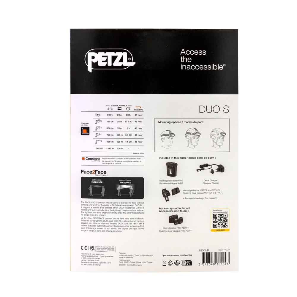 Petzl E80CHR Duo S -ajovalaisin Musta/Keltainen