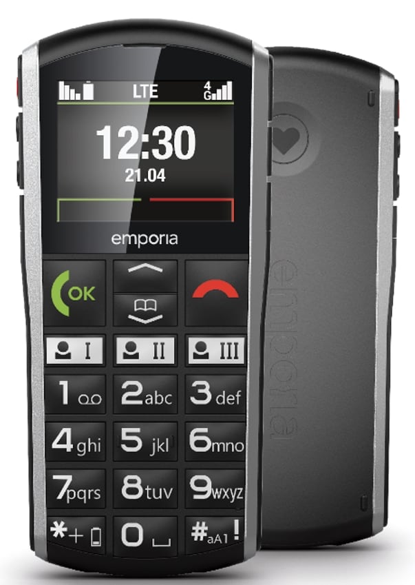 Emporia emporiaSIMPLICITY (V27), LTE/4G, (V3), suurnäppäimellinen matkapuhelin, musta