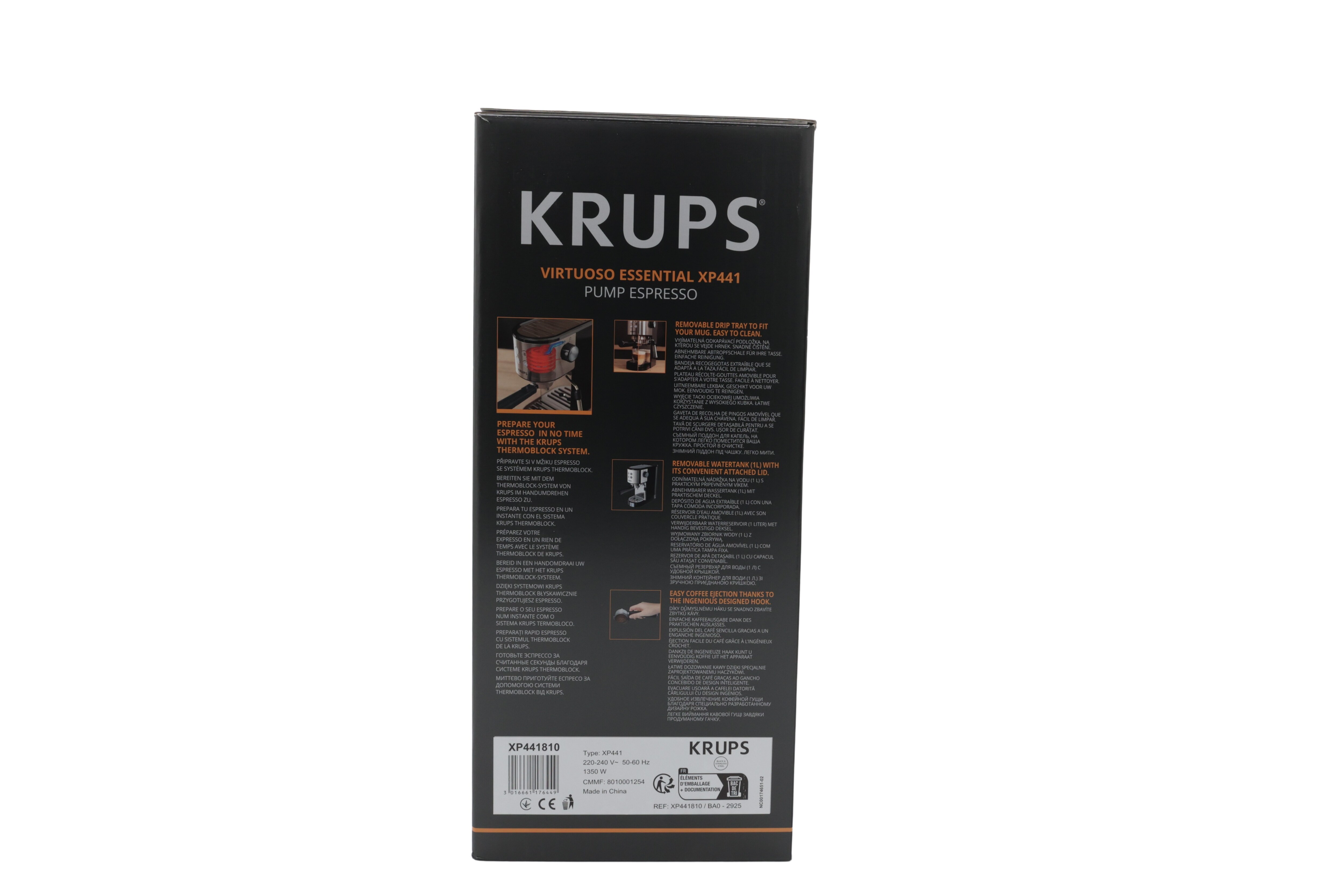 Krups XP441810 Virtuoso Essential, ruostumatonta terästä