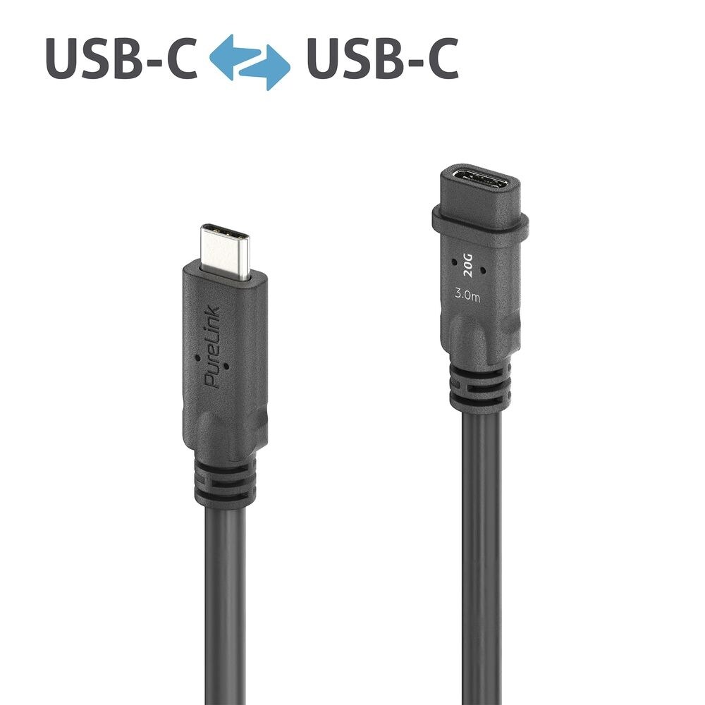PureLink MicroX4 USB-C USB-C jatkojohto USB4 Gen2x2 20Gbps, 3.00 m, 3.00 m, 3.00 m