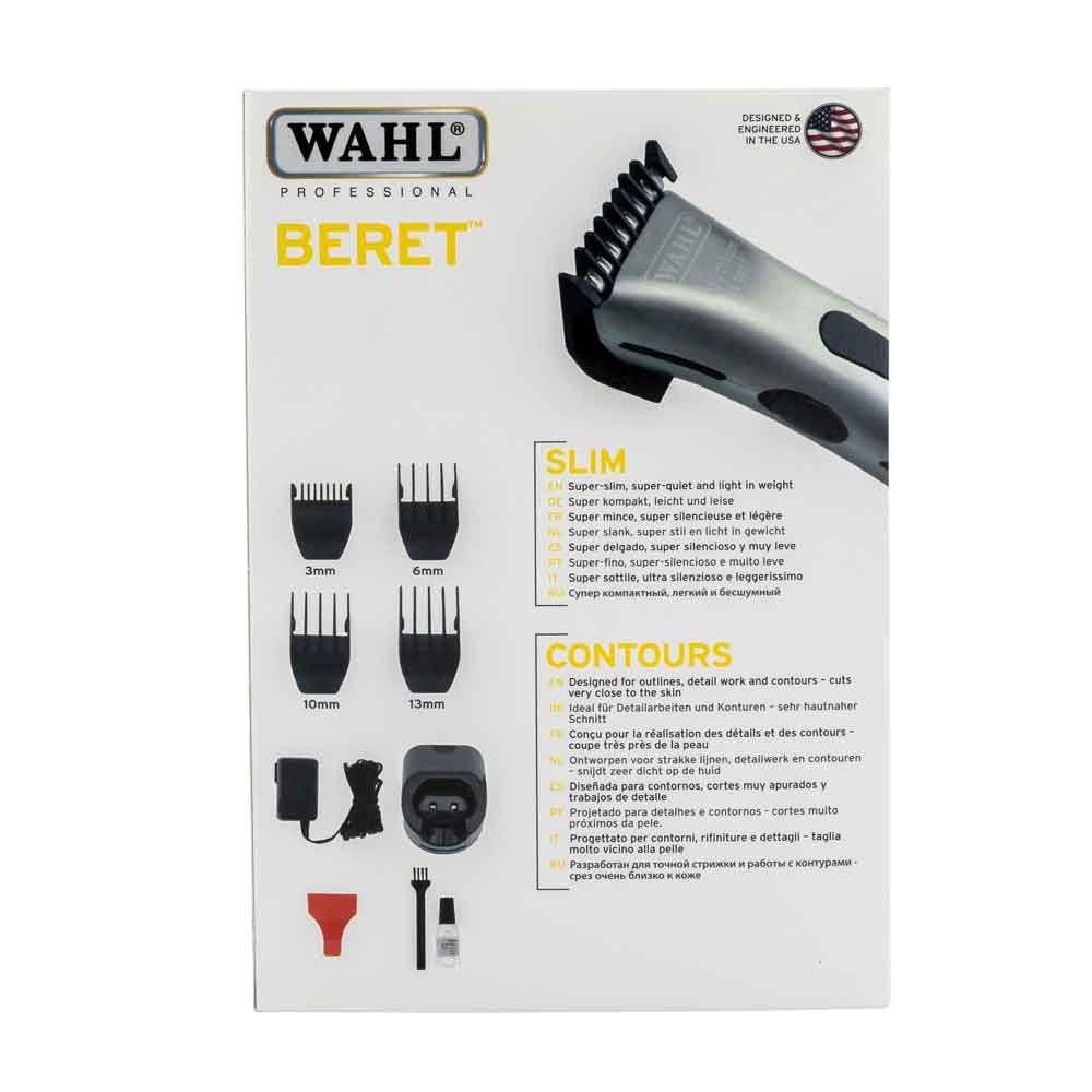 Wahl 08841-66 Trimmer ProLithium Beret -hiustenleikkuri, hopea/musta