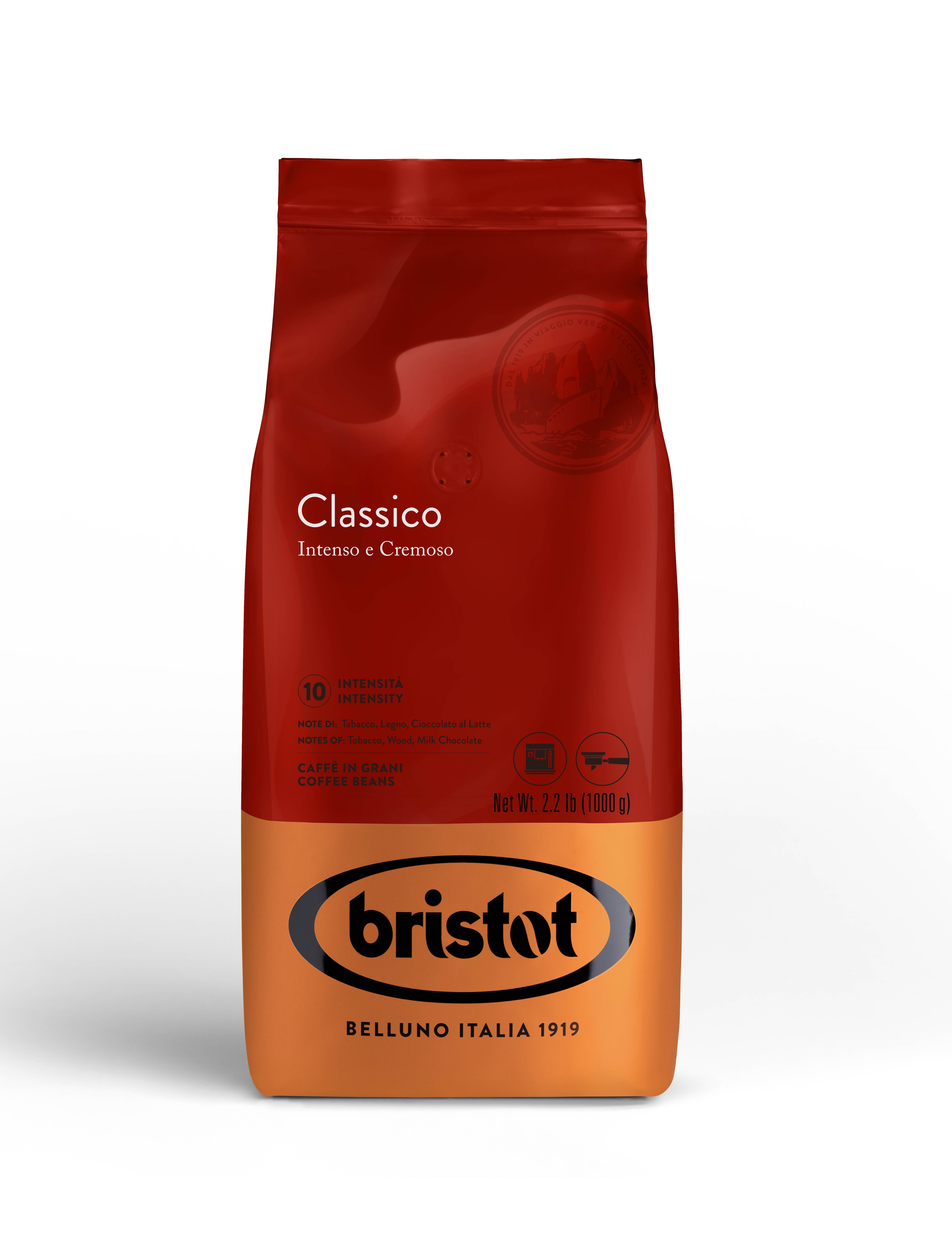 Bristot Classico kahvi kokonaiset pavut 1kg