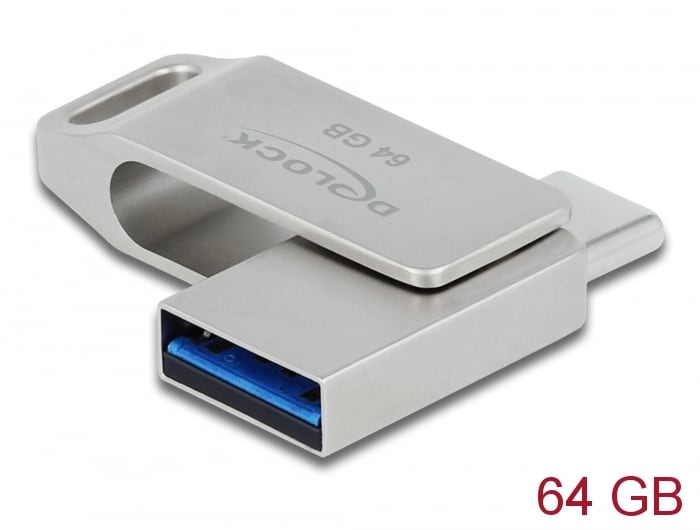 Delock USB 3.2 Gen 1 USB-C Type-A hiiri 64 GB - metallikotelo