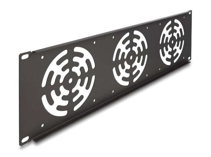 "Delock 19"" Telineen suojus 3 tuulettimelle 120 x 120 mm 3 U tummanharmaa"